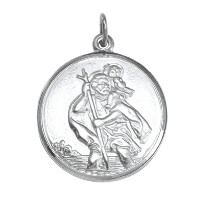 Sterling Silver St Christopher Pendant - Polished or Matt