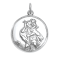 Sterling Silver St Christopher Pendant - Polished or Matt