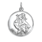 Sterling Silver St Christopher Pendant - Polished or Matt