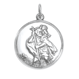 Sterling Silver St Christopher Pendant - Polished or Matt