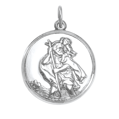 Sterling Silver St Christopher Pendant - Polished or Matt
