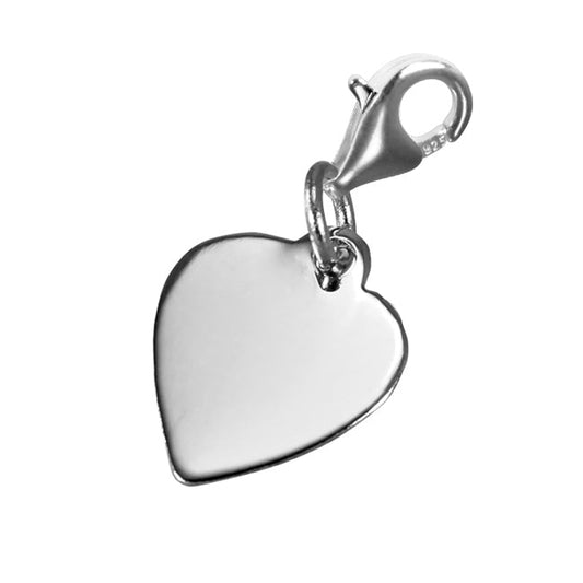 Small Engravable Heart Clip on Charm