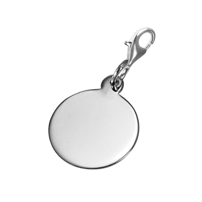 Engravable Round Clip on Charm