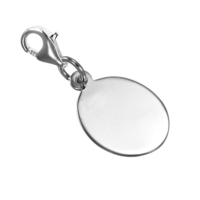 Engravable Oval Clip on Charm