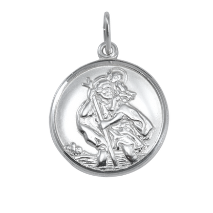 Sterling Silver St Christopher Pendant - Polished or Matt