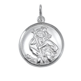Sterling Silver St Christopher Pendant - Polished or Matt
