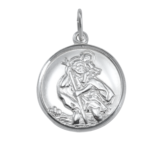 Sterling Silver St Christopher Pendant - Polished or Matt