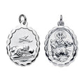 Sterling Silver Reversible Oval Saint Christopher Pendant