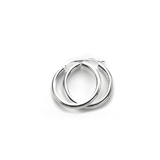 Sterling Silver Plain 3mm Round Hoop Earrings