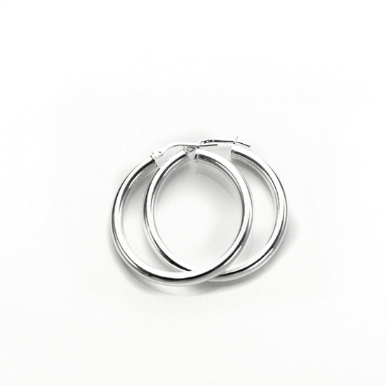 Sterling Silber 3mm runde Ohrringe - einfarbig