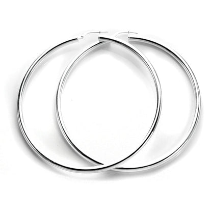 Sterling Silver Plain 3mm Round Hoop Earrings