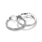 Sterling Silver Pave Crystal Hoop Earrings
