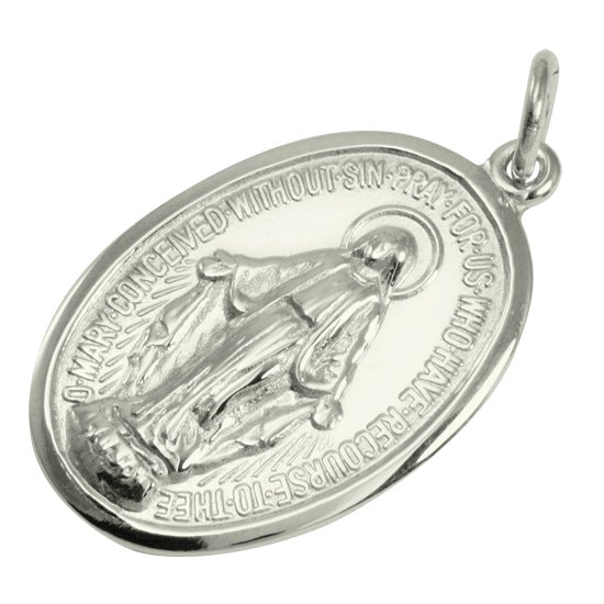 9ct White Gold Medal of the Immaculate Conception