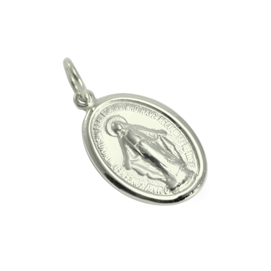 9ct White Gold Miraculous Medal