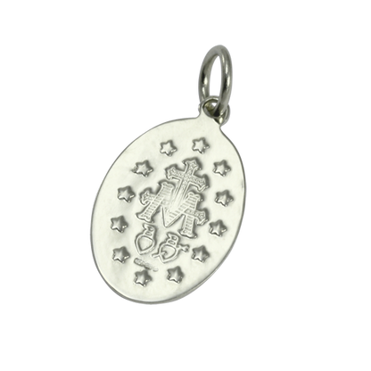 9ct White Gold Miraculous Medal