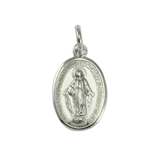 9ct White Gold St Mary Pendant