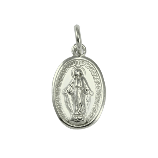 9ct White Gold St Mary Pendant
