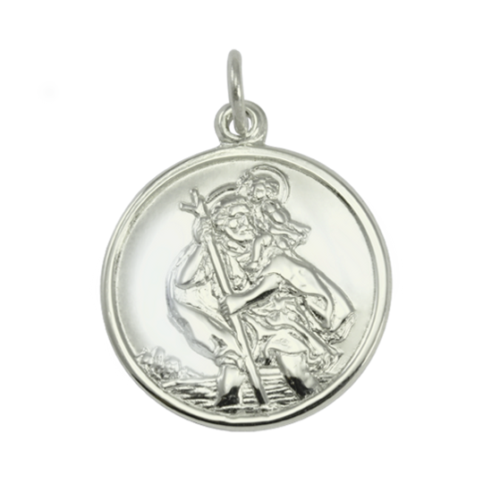 9ct White Gold St Christopher Pendant