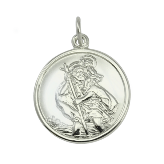 9ct White Gold St Christopher Pendant