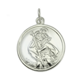 9ct White Gold St Christopher Pendant with Plain Back