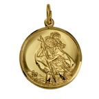 Gold St Christopher Pendant