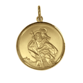 Gold St Christopher Pendant - Polished or Matt
