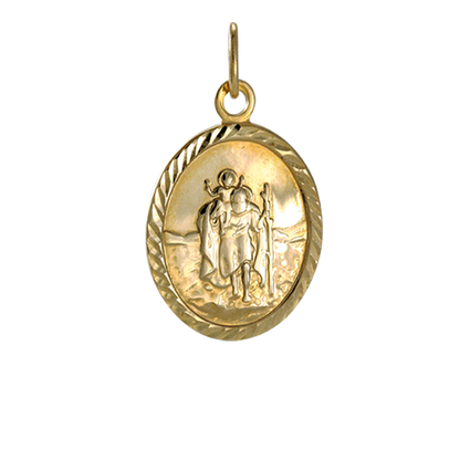 9ct Gold Oval Saint Christopher Pendant