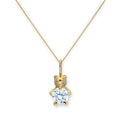 9ct Gold & Clear CZ Crystal Teddy Bear Pendant Necklace 16 - 20 Inches