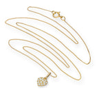 9ct Gold & Clear CZ Crystal Flat Heart Pendant Necklace 16 - 20 Inches