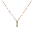9ct Gold & Clear CZ Crystal Wheel Pendant Necklace 16 - 20 Inches