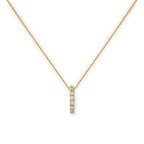 9ct Gold & Clear CZ Crystal Wheel Pendant Necklace 16 - 20 Inches