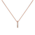 9ct Rose Gold & Clear CZ Crystal Wheel Pendant Necklace 16 - 18 Inches