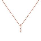 9ct Rose Gold & Clear CZ Crystal Wheel Pendant Necklace 16 - 18 Inches