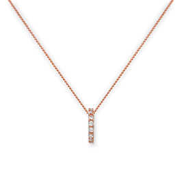 9ct Rose Gold & Clear CZ Crystal Wheel Pendant Necklace 16 - 18 Inches