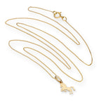 9ct Gold Prancing Horse Pendant Necklace 16 - 20 Inches