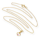 9ct Gold Heart Outline w Ruby CZ Crystal Pendant Necklace 16 - 20 Inches
