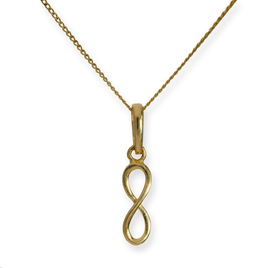 9ct Gold Infinity Symbol Pendant Necklace 16 - 20 Inches