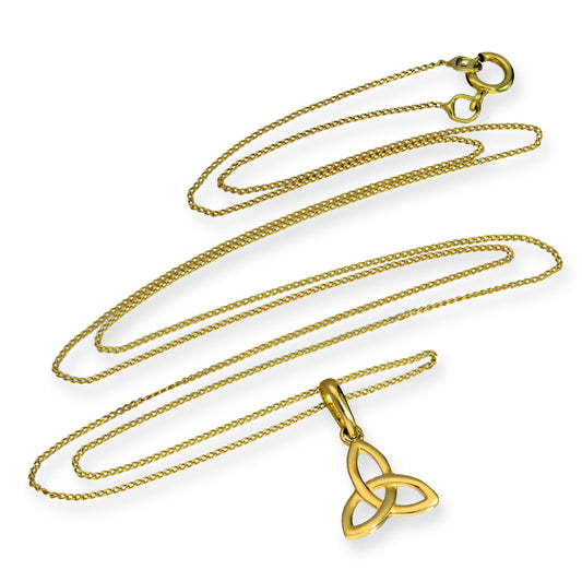 9 Karat Gold Triqueta Anhänger Halskette 40,5 - 51cm