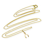 9ct Gold Wishbone Pendant Necklace 16 - 20 Inches