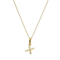 9ct Gold & Clear CZ Crystal Hanging Script Alphabet Letter X Pendant on 16 - 20 Inches Chain