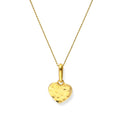 9ct Gold Hammered Finish Heart Pendant Necklace