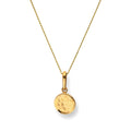 9ct Gold Hammered Finish Round Pendant Necklace