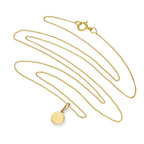 9ct Gold Hammered Finish Round Pendant Necklace