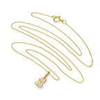 9ct Gold & Clear CZ Crystal Cat Pendant Necklace