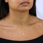 9ct Gold & Clear CZ Crystal Cat Pendant Necklace