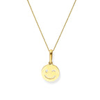 9ct Gold Winking Smiley Face Pendant Necklace
