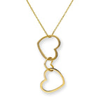 9ct Gold Triple Interlocking Hearts Pendant Necklace