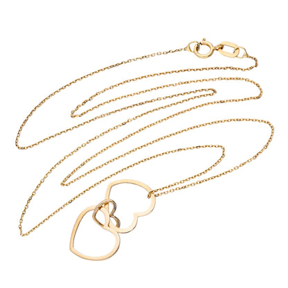 9ct Gold Triple Interlocking Hearts Pendant Necklace