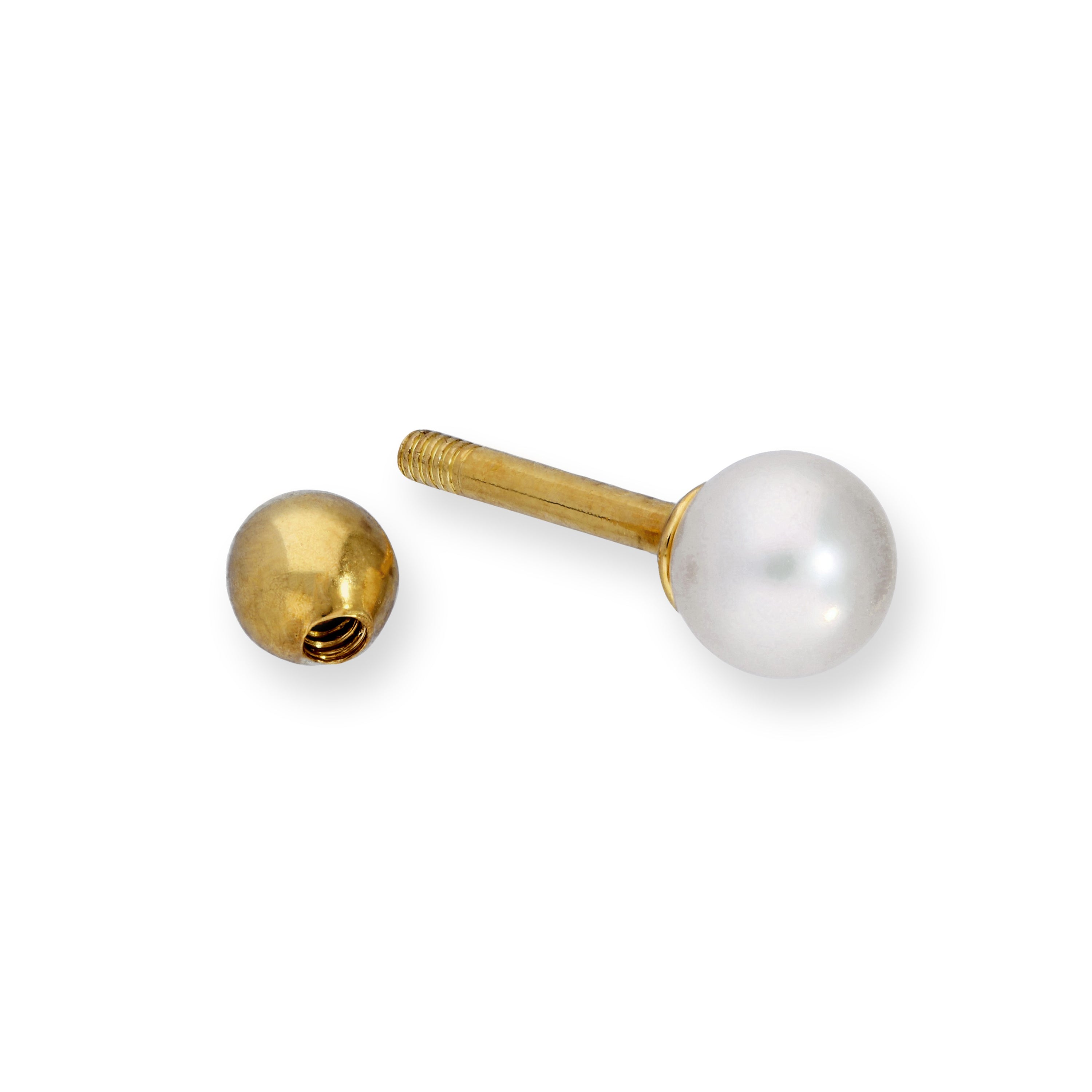 9ct Gold & 4mm Pearl Labret