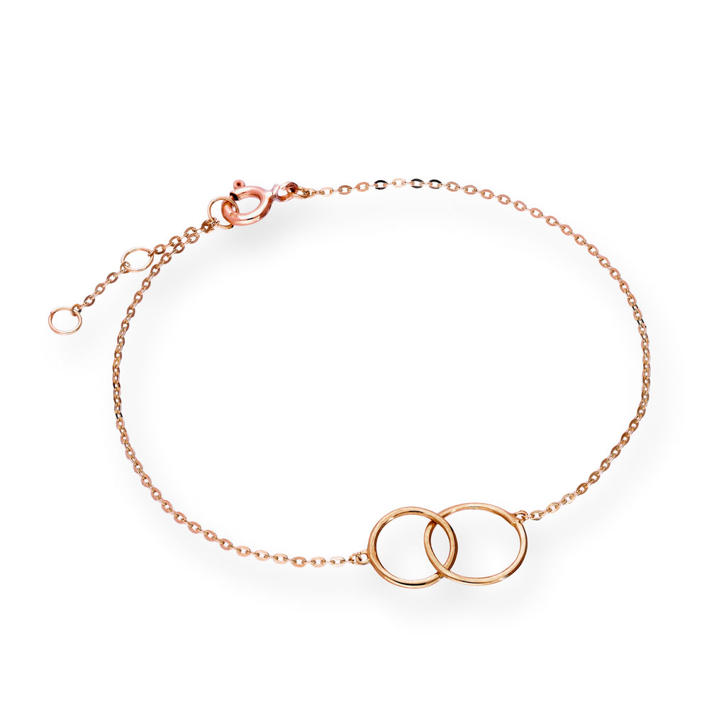 9ct Rose Gold 7 Inch Karma Circles Bracelet
